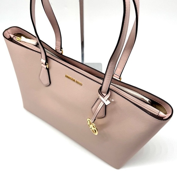 Michael Kors Sheila Large Logo Tote Bag & Matching Bifold Wallet Powder Blush - Picture 6 of 14